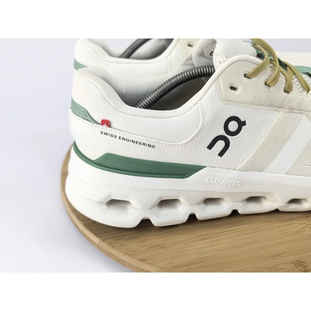 On Cloud Cloudrunner 2 Mens 12.5 M White Green Running Shoes Athletic Sneakers